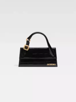Длинная фирменная сумка с пряжкой букле Le Chiquito Jacquemus, черный
