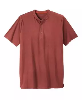 Длинная футболка на пуговицах Big & Tall от Kingразмера Heavyweight с короткими рукавами Boulder Creek, красный