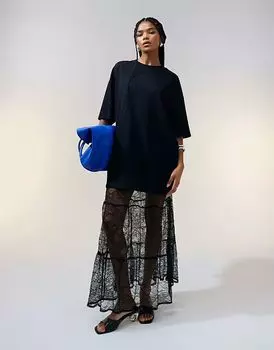 Длинная футболка оверсайз ASOS DESIGN черного цвета