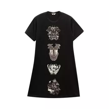 Длинная футболка с графическим принтом Comme des Garons Homme Plus, цвет Черный