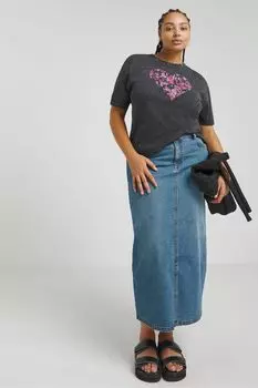 Длинная футболка с надписью Animal Heart Simply Be, черный