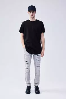 Длинная футболка стандартного кроя H&M, черный