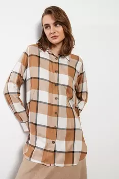 Длинная клетчатая рубашка Lc Waikiki, белый