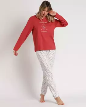 Длинная коричневая вязаная женская пижама Admas