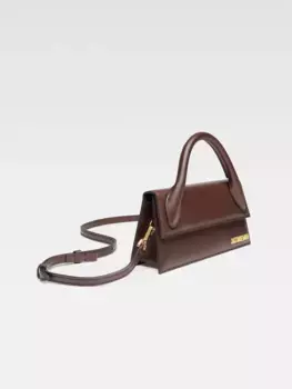 Длинная кожаная сумочка Ле Чикито Jacquemus, коричневый