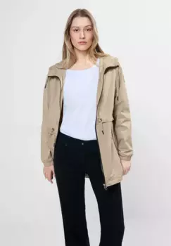 Длинная куртка Cecil, с капюшоном, с капюшоном, кремовый