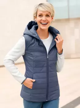 Длинная куртка Classic Basics с капюшоном, цвет Rauchblau-Grau-Meliert