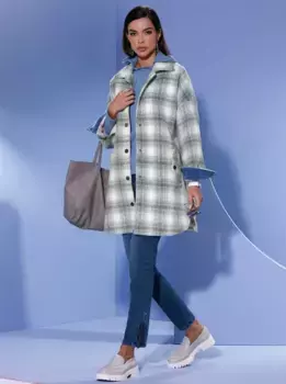 Длинная куртка Creation L, без капюшона, цвет Grau-Sand-Kariert