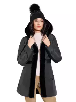 Длинная куртка Creation L с капюшоном, черный