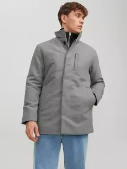 Длинная куртка Jack & Jones "JJEDUNHAM WOOL JACKET SN", серый
