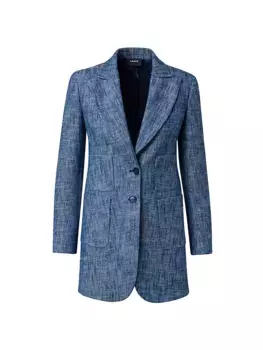 Длинная куртка, окрашенная в пряже Akris, цвет denim