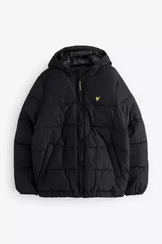 Длинная куртка пуховик для мальчиков Lyle & Scott, черный
