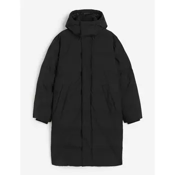 Длинная куртка-пуховик H&M Regular Fit, черный