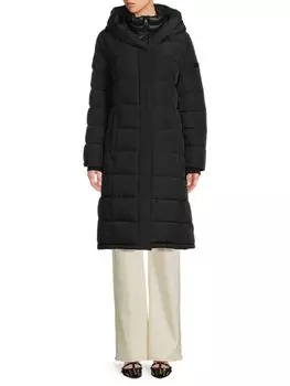 Длинная куртка-пуховик с нагрудником Dkny, черный