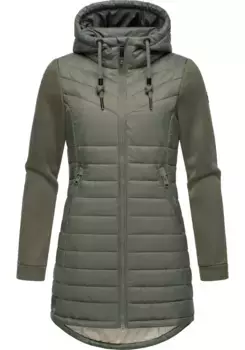 Длинная куртка Ragwear "Sandrra Long", с капюшоном, стеганая куртка из современного микса материалов, с капюшоном, зеленый