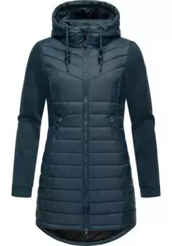 Длинная куртка Ragwear "Sandrra Long", с капюшоном, стеганая куртка из современного микса материалов, с капюшоном, цвет Petrol