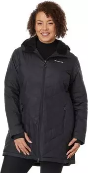 Длинная куртка с капюшоном размера плюс Heavenly Columbia, черный