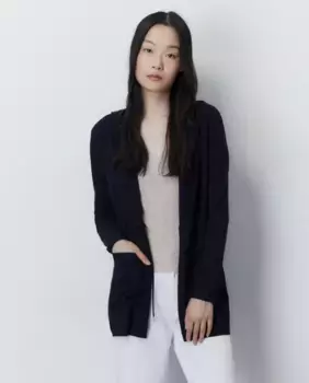 Длинная куртка с капюшоном Sfera, темно-синий