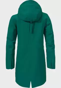 Длинная куртка Schffel "Ins. Парка Rotterdam L", с капюшоном, зеленый