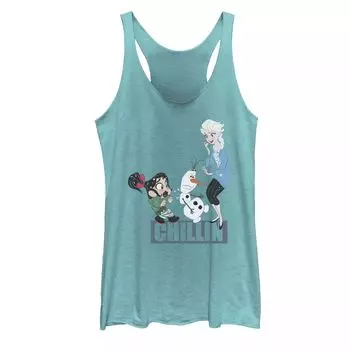 Длинная майка с рисунком Ванилопы и Эльзы Чиллин для юниоров Disney's Wreck It Ralph 2 Vanellope и Elsa Chillin Licensed Character