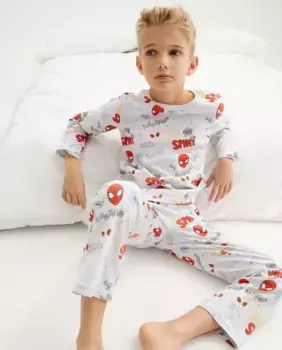 Длинная мальчишеская пижама Cotton Juice, многоцветный