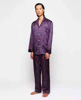 Длинная мужская пижама Mirto, бордовый