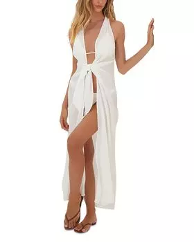 Длинная накидка для плавания Mita с завязками спереди ViX, слоновая кость/кремовый