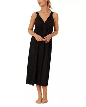 Длинная ночная рубашка без рукавов Eileen West Waltz из джерси, черный