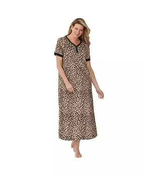 Длинная ночная рубашка больших размеров на пуговицах размера плюс Dreams & Co., мультиколор