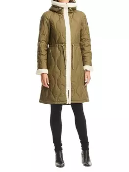 Длинная Парка Kate Spade New York с отделкой из искусственной овчины, olive