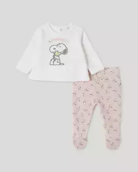 Длинная пижама для девочки Cotton Juice, белый