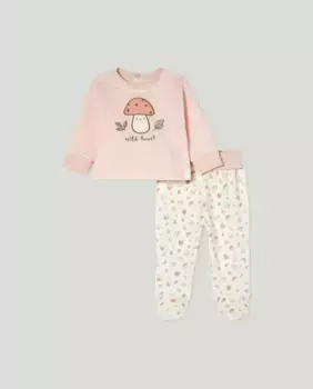 Длинная пижама для девочки Cotton Juice, розовый