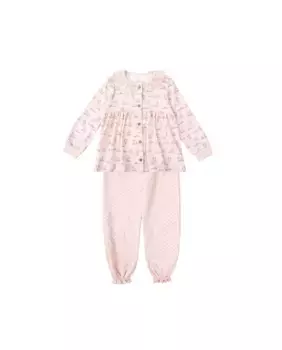 Длинная пижама для девочки с принтом BABID, розовый