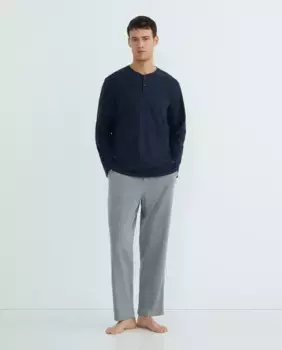 Длинная пижама для мужчин из трикотажа Dustin, темно-синий