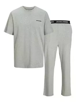Длинная пижама JACK & JONES JACEVEREST, пятнистый серый