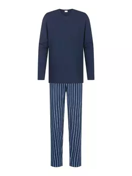 Длинная пижама Mey Long Pajamas Straight, синий/темно-синий