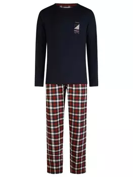 Длинная пижама Phil & Co. Berlin Cozy, цвет Dark blue/Red/White