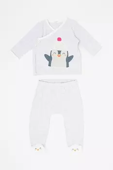 Длинная пижама с фигурным принтом United Colors Of Benetton , серый