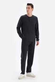 Длинная пижама с лаконичным дизайном Dagi, черный