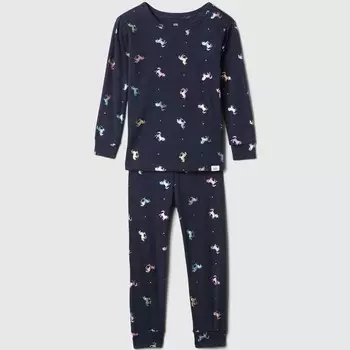 Длинная пижама с принтом по всей поверхности Gap, синий