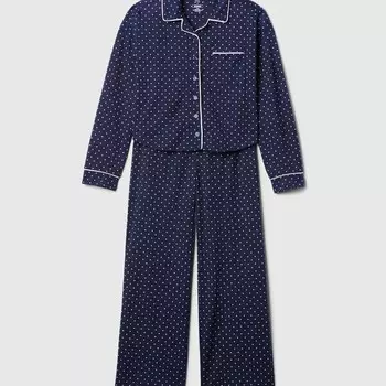 Длинная пижама с принтом в горошек Gap, белый