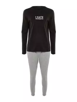 Длинная пижама Trendyol, цвет Grey/Black