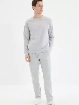 Длинная пижама Trendyol Long Pajamas, светло-серый