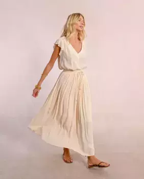 Длинная плиссированная юбка с бантом Molly Bracken, цвет Crudo