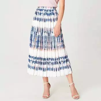 Длинная плиссированная юбка с принтом размещения S&J Weekends, мультиколор