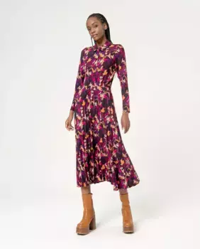 Длинная плиссированная юбка с принтом Surkana, фиолетовый