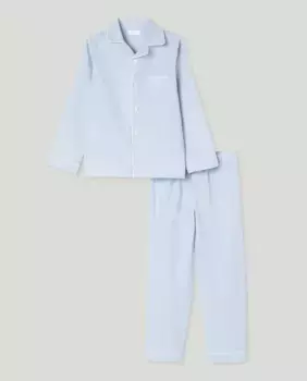 Длинная плоская пижама для мальчика на пуговицах Cotton Juice, синий