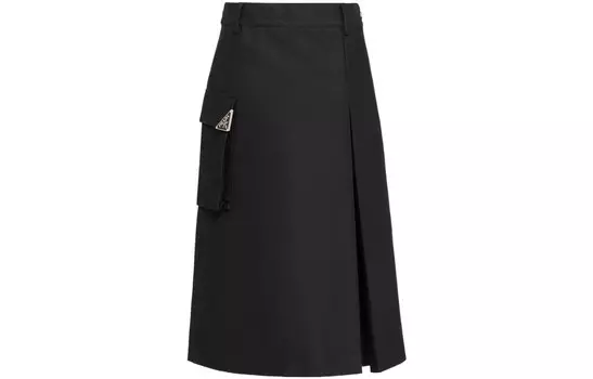 Длинная повседневная юбка серии Tech Canvas, женская, черная Prada