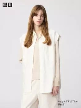 Длинная рубашка (без рукавов) Uniqlo, белый