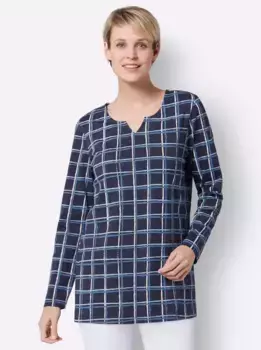 Длинная рубашка Classic Basics "Long Shirt", цвет Nachtblau-Mittelblau-Kariert